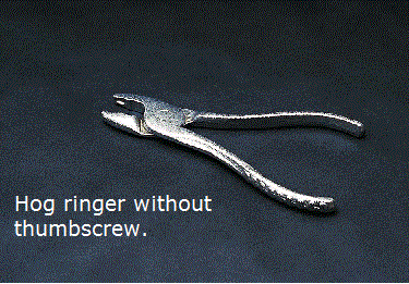 6" Hog ringer without thumbscrew for small size Hill pattern rings and #1 Pig ring.